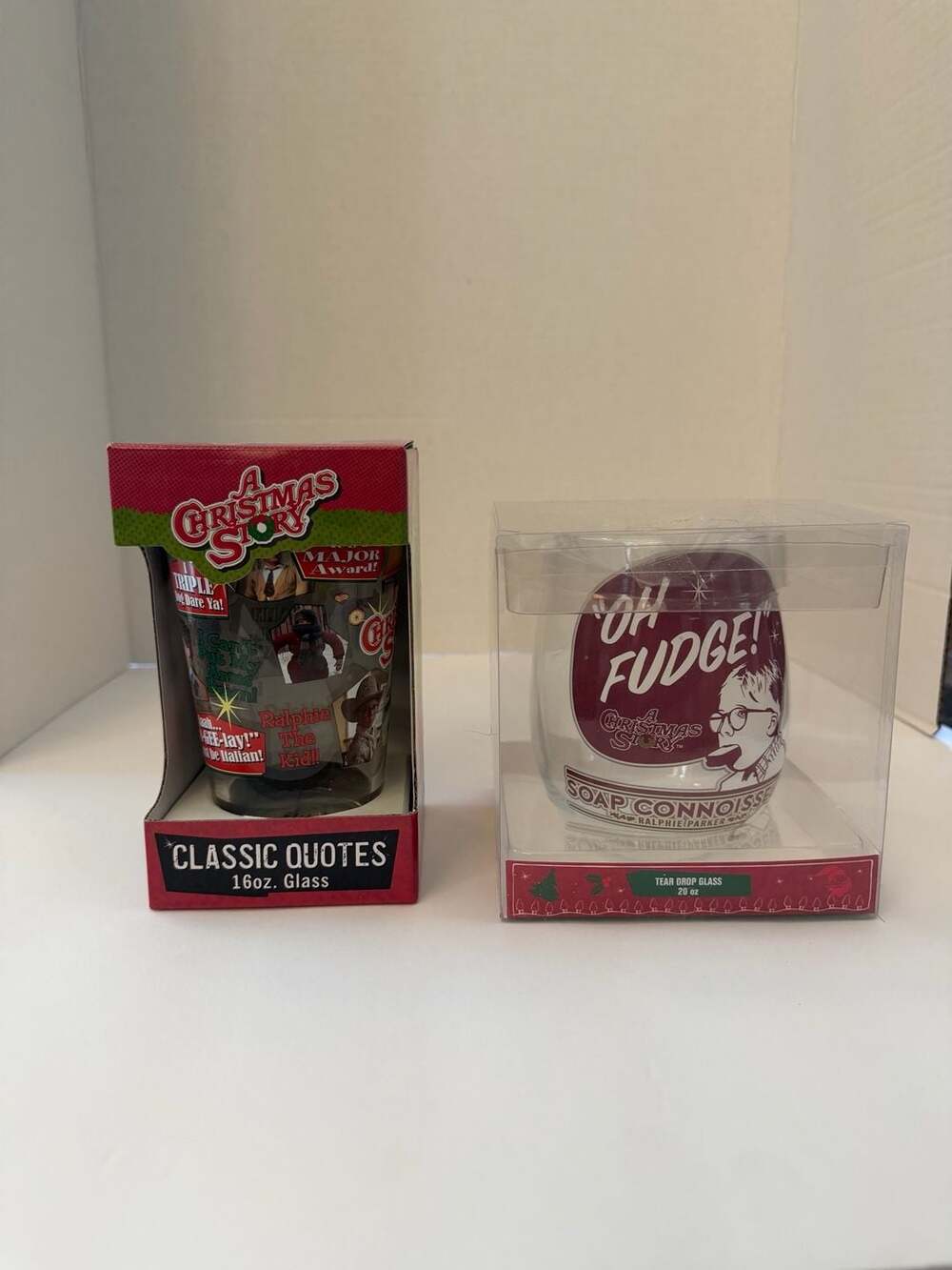 A Christmas Story Classic Quotes 16oz Glass and Oh Fudge Soap Connoisseur 20oz T